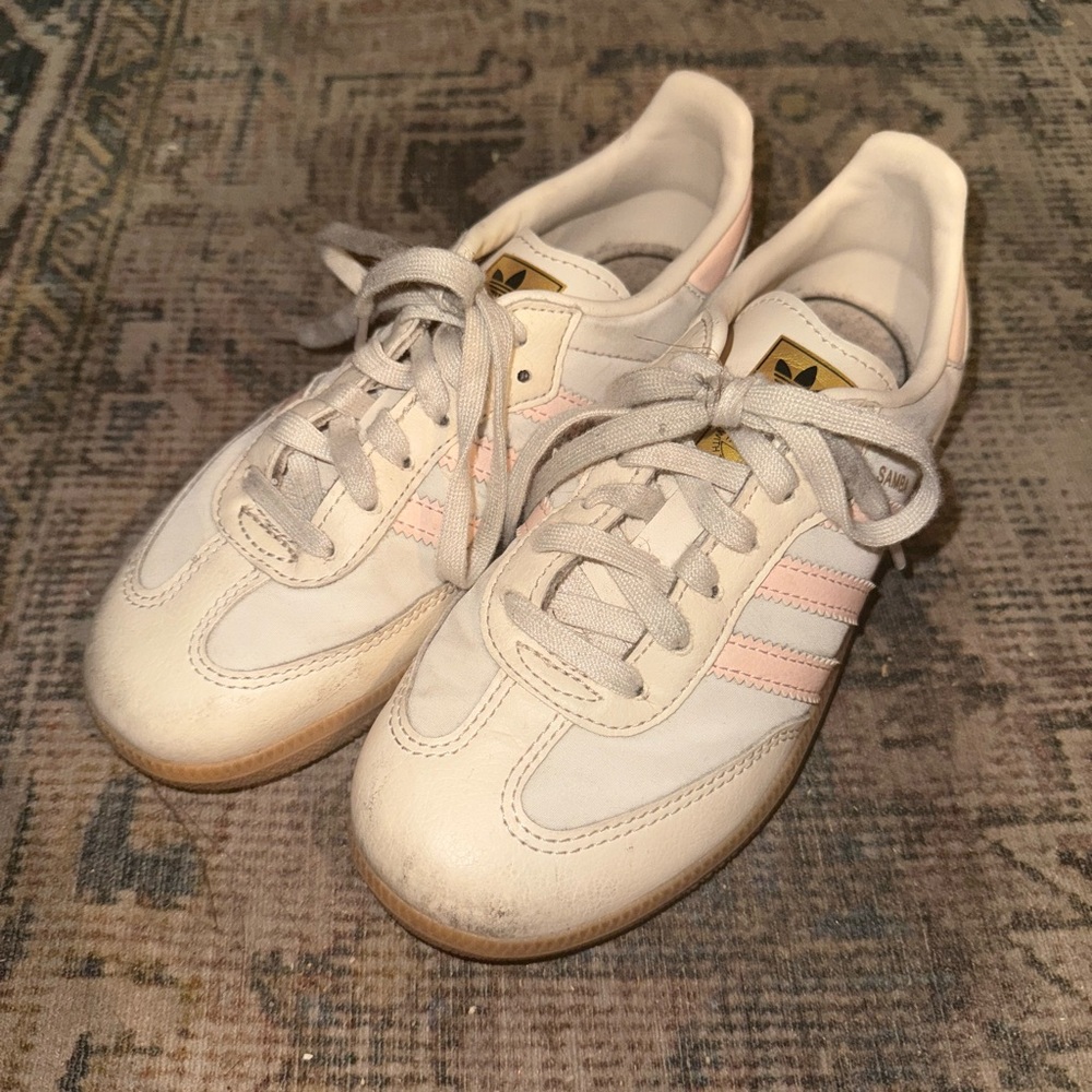 Adidas Cream and Pink Classic Sneakers